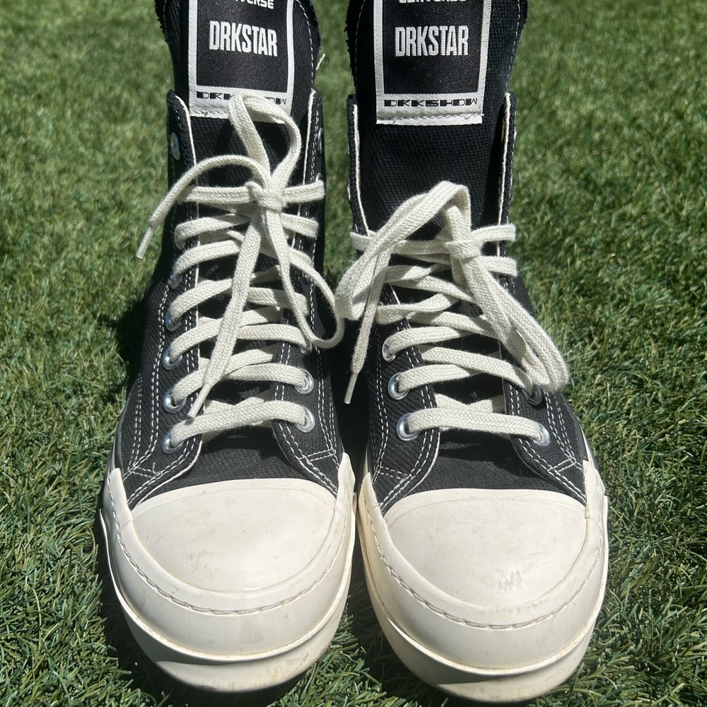 Converse DRKSTAR High Top Sneakers in Black and White - Picture 4 of 7